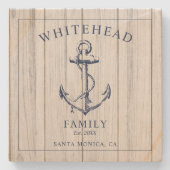 いかり航海のファミリーモノグラム ストーンコースター (正面)