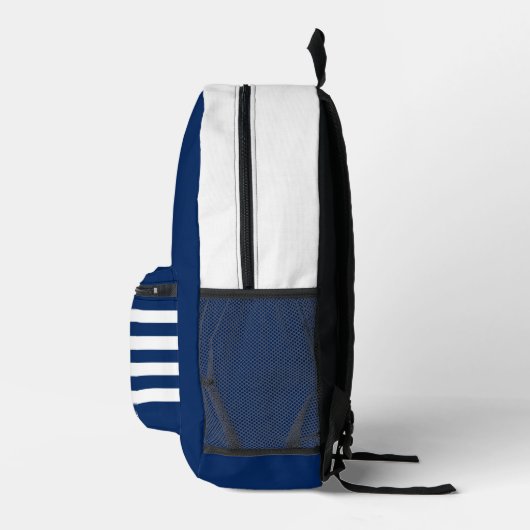 いかり航海のファミリー懇親会ネイビーブルーストライプズ プリントバックパック (右)