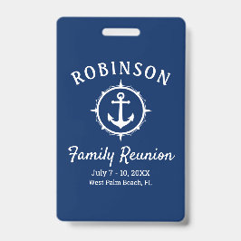 いかり航海のファミリー懇親会ネイビーブルー&ホワイト バッジ