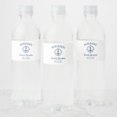 いかり航海のファミリー懇親会ネイビーブルー&ホワイト ペットボトルラベル (ボトル)