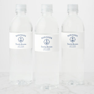 いかり航海のファミリー懇親会ネイビーブルー&ホワイト ペットボトルラベル