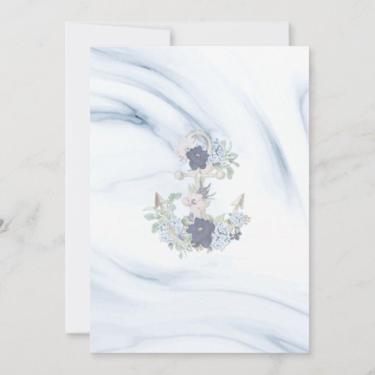 いかり航海のフローラエレガントネイビーブルー 招待状 (裏面)