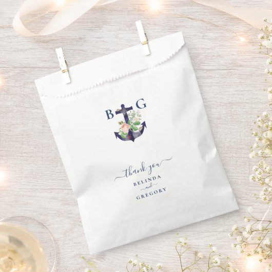 いかり航海のフローラサ結婚マー フェイバーバッグ (クリップ留めされた状態)