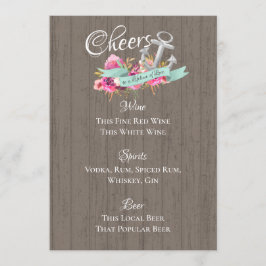 いかり航海のフローラバーメニュー 招待状