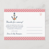 いかり航海のフローラベビーガールシャワーありがとう ポストカード (正面)