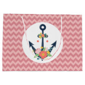 いかり航海のフローラベビーガールシャワーパーティー ラージペーパーバッグ (裏面)