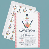 いかり航海のフローラベビーガールシャワー招待状 招待状