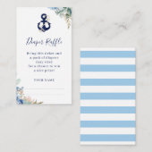 いかり航海のフローラベビーシャワーおむつラッフル エンクロージャーカード (正面/裏面)