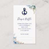 いかり航海のフローラベビーシャワーおむつラッフル エンクロージャーカード (正面)