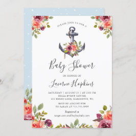いかり航海のフローラボーイベビーシャワー 招待状