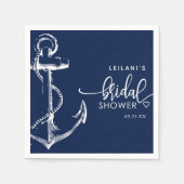 いかり航海のブライダルシャワーネイビー スタンダードカクテルナプキン (正面)