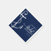 いかり航海のブライダルシャワーネイビー スタンダードカクテルナプキン (角)