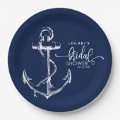 いかり航海のブライダルシャワーネイビー ペーパープレート (正面)