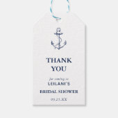 いかり航海のブライダルシャワーホワイトサンキューユー ギフトタグ (正面)