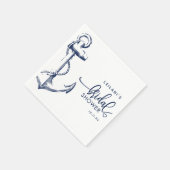 いかり航海のブライダルシャワーホワイト スタンダードカクテルナプキン (角)