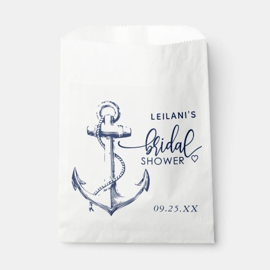 いかり航海のブライダルシャワーホワイト フェイバーバッグ (正面)