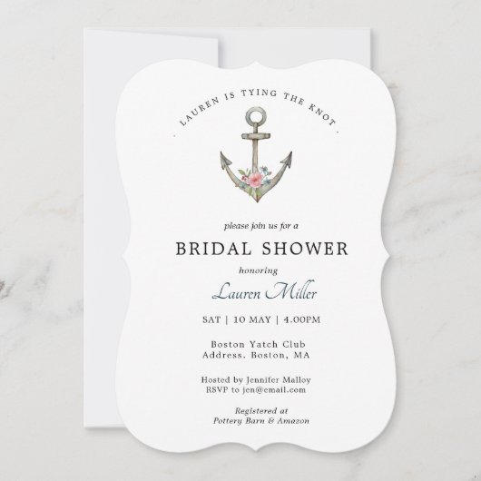 いかり航海のブライダルシャワー招待 案内状 (正面)