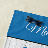 いかり航海のブルーレイクライフファミリーモノグラム ビーチタオル (インサイチュ)