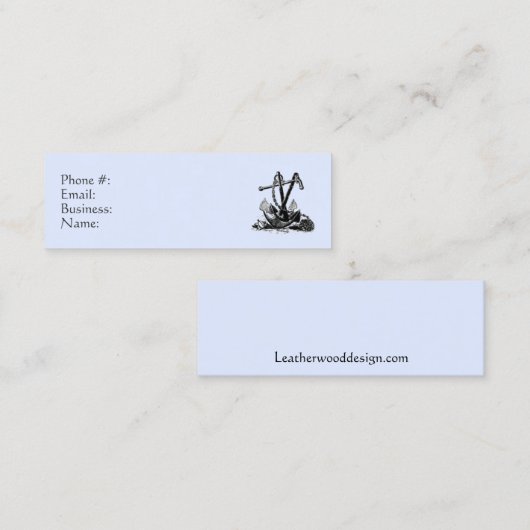 いかり航海のブルー名刺 スキニー名刺 (正面/裏面)