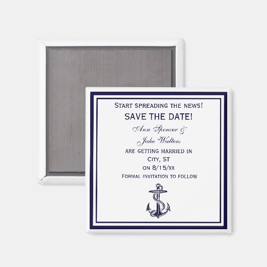 いかり航海のブルー枠2日付の保存 マグネット (正面/裏面)