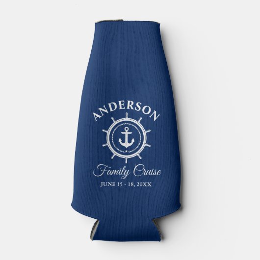 いかり航海のヘルムネイビーブルーファミリークルーズ ボトルクーラー (正面)