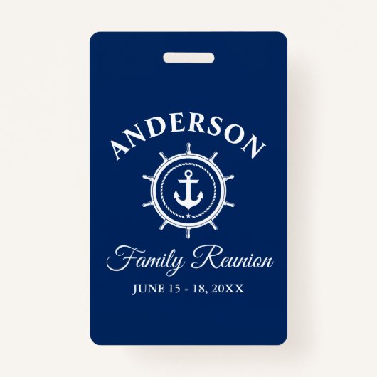 いかり航海のヘルムファミリー懇親会ネイビーブルー バッジ (正面)