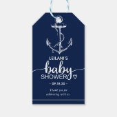 いかり航海のベイビーシャワーありがとうネイビーブルー ギフトタグ (正面)