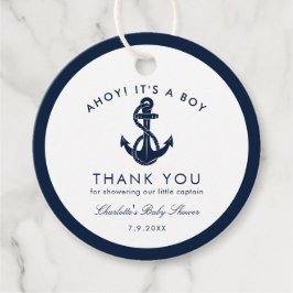 いかり航海のベイビーシャワーありがとう フェイバータグ