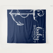 いかり航海のベイビーシャワーネイビーブルー タペストリー (正面(横))