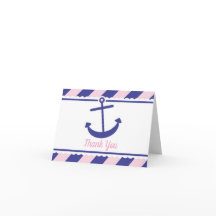 いかり航海のベビーシャワーありがとうピンクの海軍