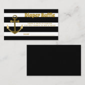 いかり航海のベビーシャワーおむつラッフルチケット エンクロージャーカード (正面/裏面)