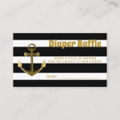 いかり航海のベビーシャワーおむつラッフルチケット エンクロージャーカード (正面)