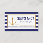 いかり航海のベビーシャワーおむつラッフルチケット エンクロージャーカード (正面)