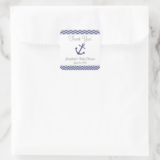 いかり航海のベビーシャワーステッカー スクエアシール (バッグ)