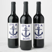 いかり航海のベビーシャワーステッカー – 男の子だ！ ワインラベル (ボトル)