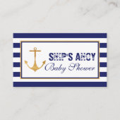 いかり航海のベビーシャワーチケット招待状 エンクロージャーカード (正面)