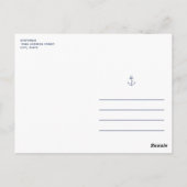 いかり航海のベビーシャワーネイビー招待状 ポストカード (裏面)