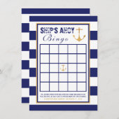 いかり航海のベビーシャワービンゴ 招待状 (正面/裏面)