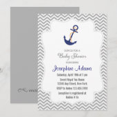 いかり航海のベビーシャワー招待状グレー 招待状 (正面/裏面)