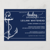 いかり航海のベビーシャワー招待状ネイビーハガキ ポストカード (正面)