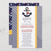 いかり航海のベビーシャワー招待状黄 招待状 (正面/裏面)