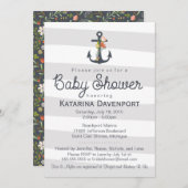 いかり航海のベビーシャワー招待状-男の子、女の子 招待状 (正面/裏面)