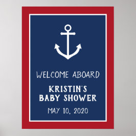 いかり航海のベビーシャワー歓迎サイン ポスター