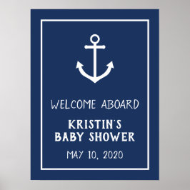 いかり航海のベビーシャワー歓迎サイン ポスター