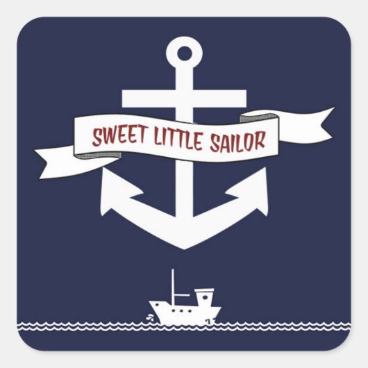 いかり航海のベビーシャワー：シール スクエアシール (正面)