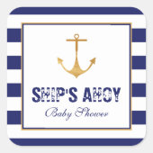 いかり航海のベビーシャワー スクエアシール (正面)