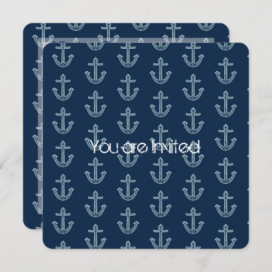 いかり航海のベビーシャワー 招待状 (正面/裏面)