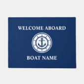 いかり航海のホイール歓迎ボート名 ドアマット (正面)