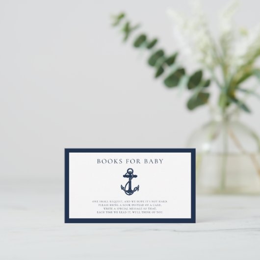 いかり航海のボーイ赤ちゃんシャワーベビー本 エンクロージャーカード (スタンド正面)