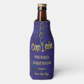 いかり航海のボートキャプテン金ゴールド |名前をカスタムする ボトルクーラー (ボトル正面)